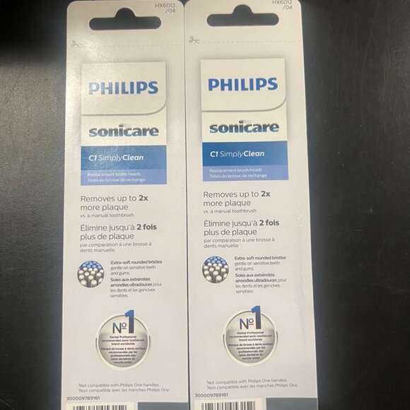 2 Philips Sonicare Simply Clean replacement toothbrush heads, HX6012/04. - Picture 3 of 3